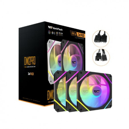 DARKFLASH DM12 PRO PWM A-RGB 120mm (3 En1) Negro