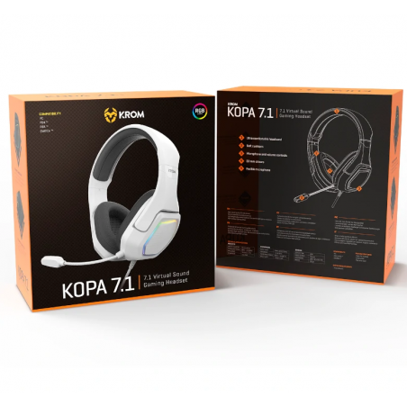 Krom Kopa Gaming 7.1 VIRTUAL Blanco