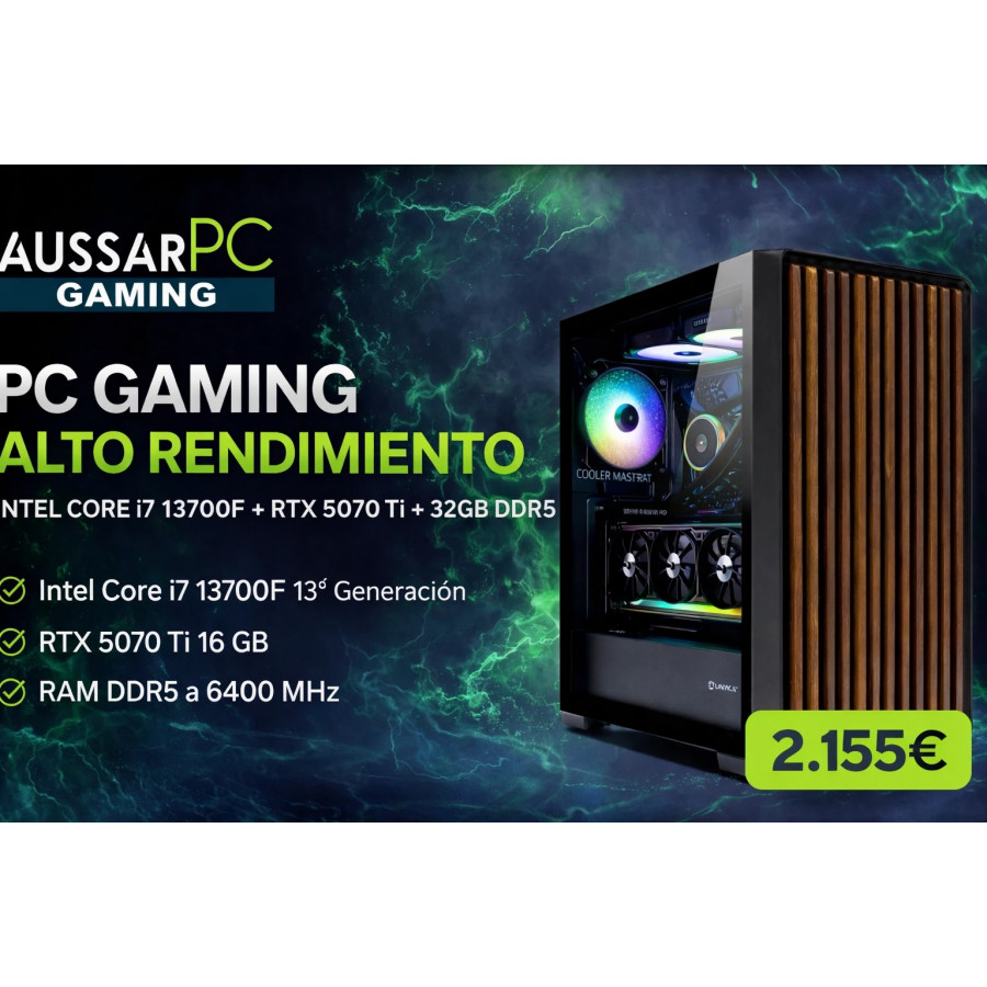AussarPC Gaming i7-13700F RTX 5070 Ti 32GB DDR5 1TB NVMe