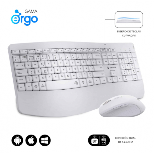 Subblim kit Teclado + Ratón Office Prowave Wireless Blanco