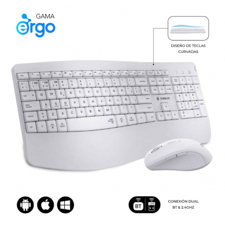 Subblim kit Teclado + Ratón Office Prowave Wireless Blanco