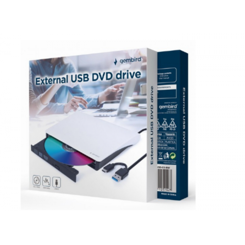 Gembird Grabadora DVD Externa USB-031 DVD±RW USB Blanca
