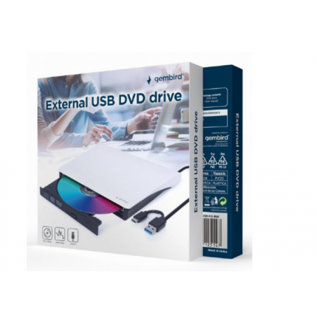 Gembird Grabadora DVD Externa USB-031 DVD±RW USB Blanca