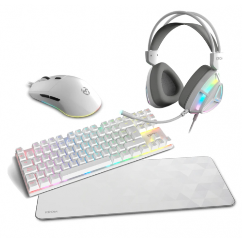 Krom pack KLASS PCombo Gaming 4 en 1 Blanco