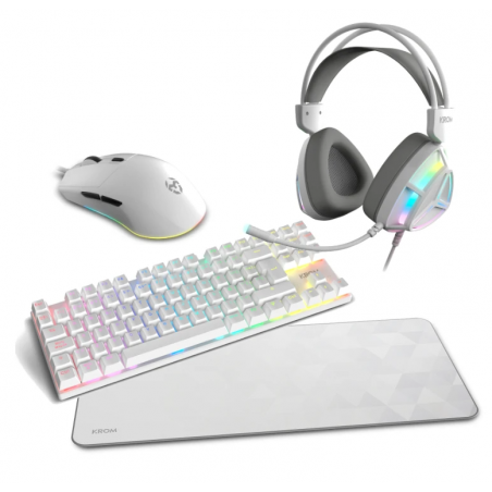 Krom pack KLASS PCombo Gaming 4 en 1 Blanco