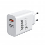 iggual Cargador doble 2xUSB carga rápida QC3.0 30W
