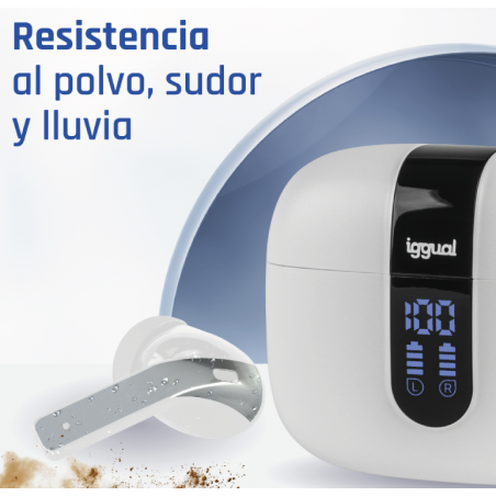 iggual Auriculares inalámbricos TWS Bluetooth blanco