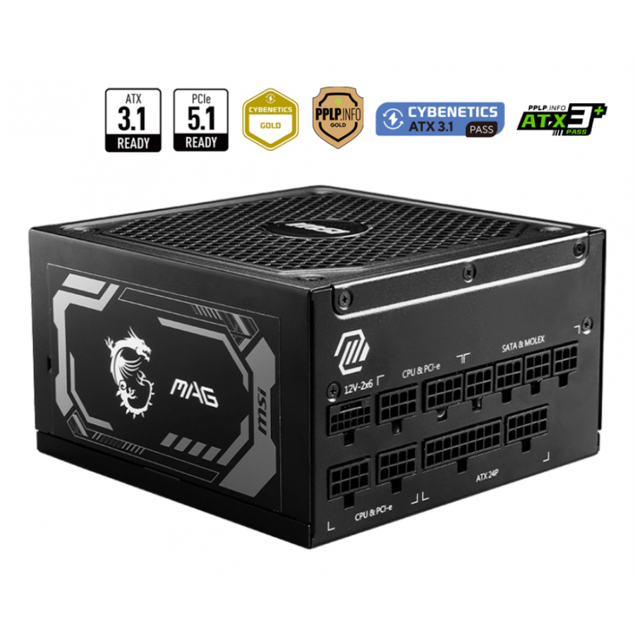 FUENTE ALIMENTACION MSI MEG A1250GL PCIE5 1250W 80 PLUS GOLD