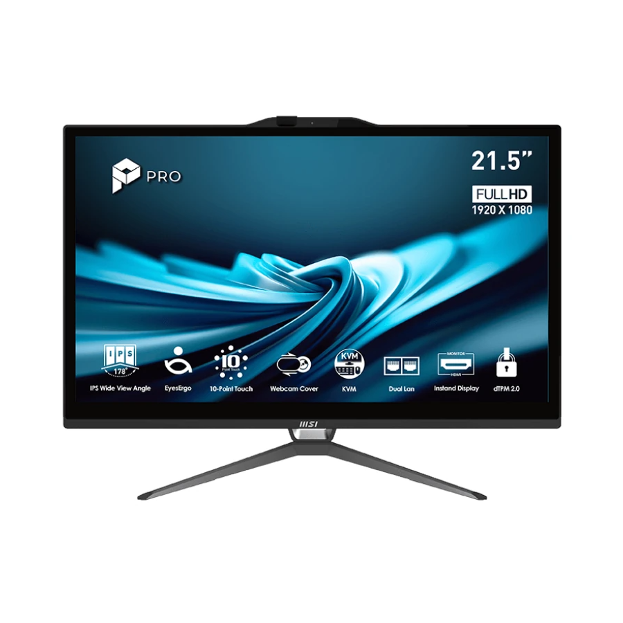 MSI Pro AP222T-495EU i3-14100 8GB 256GB W11H 22" IPS táctil Negro