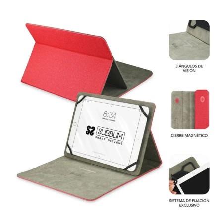 Subblim Funda Tablet Clever Stand para Tablets de 9.6"-11" Roja