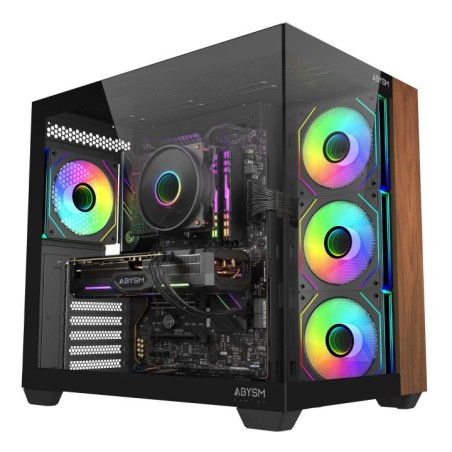 ABYSM SAVA 285B SIN FUENTE NEGRO MADERA 3 BAHIAS USB-C GPU 410mm