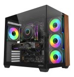 ABYSM SAVA 285B SIN FUENTE NEGRO MADERA 3 BAHIAS USB-C GPU 410mm