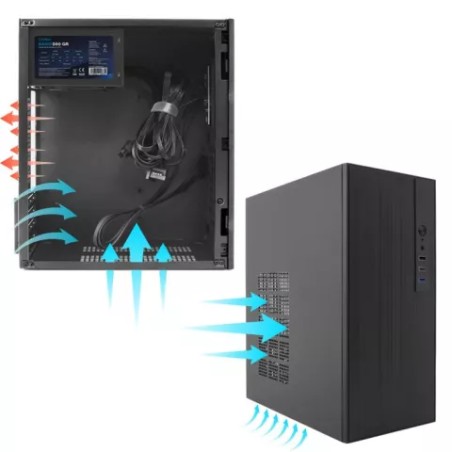 COOLBOX M460 GPU MAX 250mm 1x3.5/2.5 1x2.5/2.5 USB-C 3.2 SIN F.A COLOR NEGRO