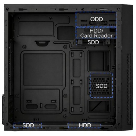 COOLBOX M680 GPU MAX 295mm 1x5.25 2x3.5 3x2.5 F.A BASIC 500W COLOR NEGRO