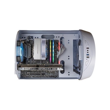 CAJA MICROATX GAMING MARS GAMING MCCYLON BLANCO DISEÑO TURBINA GPU 365mm 2x3.5 2x2.5