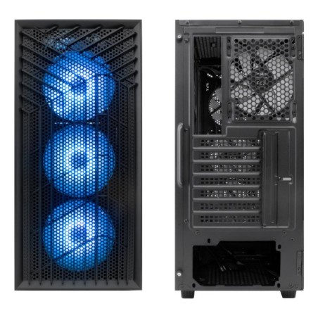 CAJA ATX COOLBOX GA300 GRID LINE ARGB CRISTAL TEMPLADO GPU MAX. 340mm 1x3.5 3x2.5 NEGRO