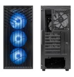 CAJA ATX COOLBOX GA300 GRID LINE ARGB CRISTAL TEMPLADO GPU MAX. 340mm 1x3.5 3x2.5 NEGRO