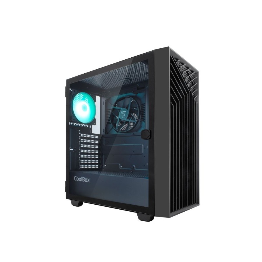 CAJA ATX COOLBOX GA300 GRID LINE ARGB CRISTAL TEMPLADO GPU MAX. 340mm 1x3.5 3x2.5 NEGRO