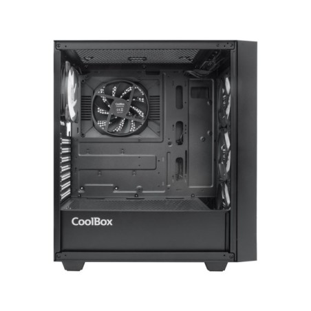 CAJA ATX COOLBOX GA300 GRID LINE ARGB CRISTAL TEMPLADO GPU MAX. 340mm 1x3.5 3x2.5 NEGRO