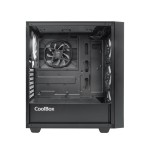CAJA ATX COOLBOX GA300 GRID LINE ARGB CRISTAL TEMPLADO GPU MAX. 340mm 1x3.5 3x2.5 NEGRO