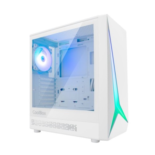 CAJA ATX COOLBOX GA450 STAR LIGHT ARGB CRISTAL TEMPLADO GPU MAX. 340mm 1x3.5 5x2.5 BLANCO