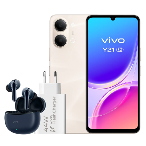 VIVO Y21 5G 6.74" (4+256GB) + Auricular + Cargador Dorado