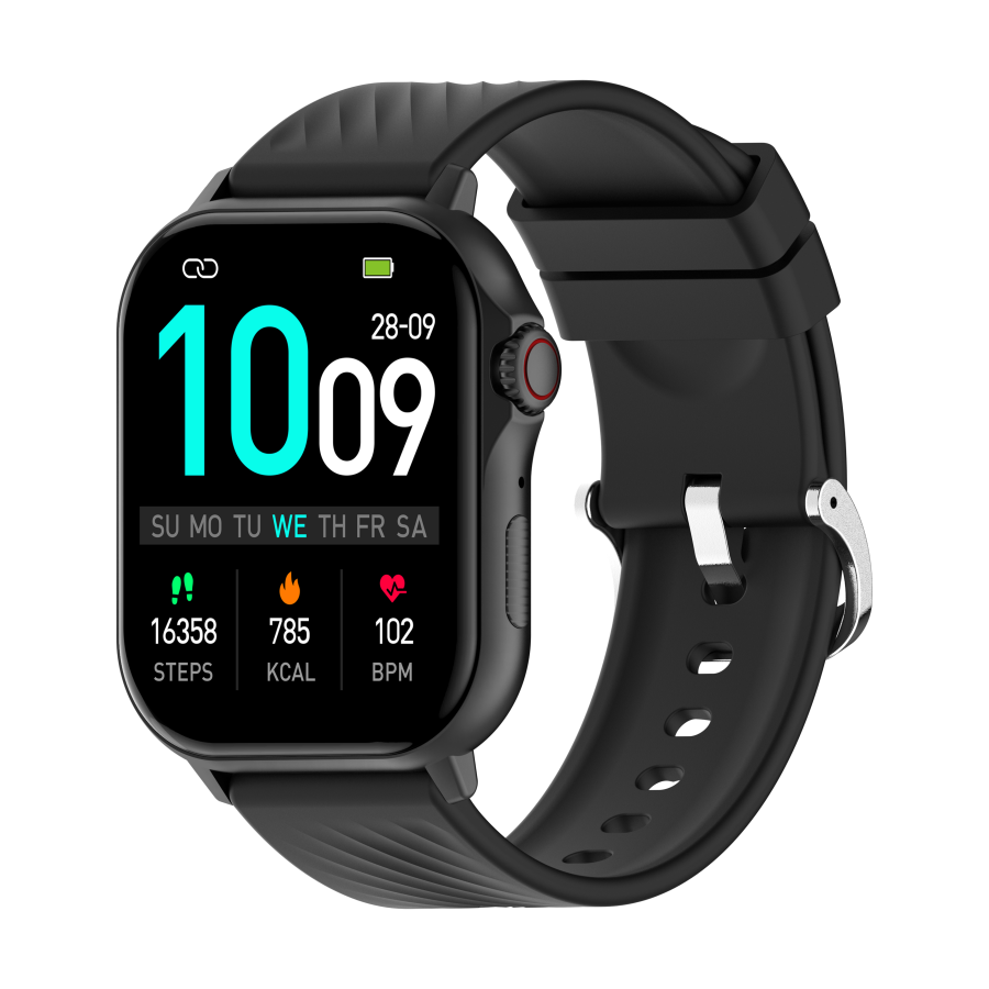 Denver SWG-159B Bluetooth con GPS táctil AMOLED cardíaca y presión arterial Negro