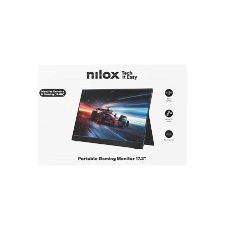 17,3" PORTABLE USB-C MINI-HDMI NILOX NXMP17FHD1441 IPS FHD 144Hz 0MS COLOR NEGRO