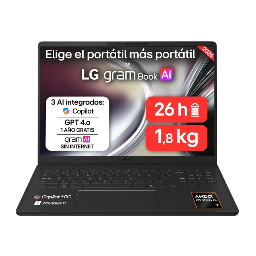 LG 16U55U-G.AU75BN 16" AMD Ryzen AI 7-445 16GB 512GB W11Home