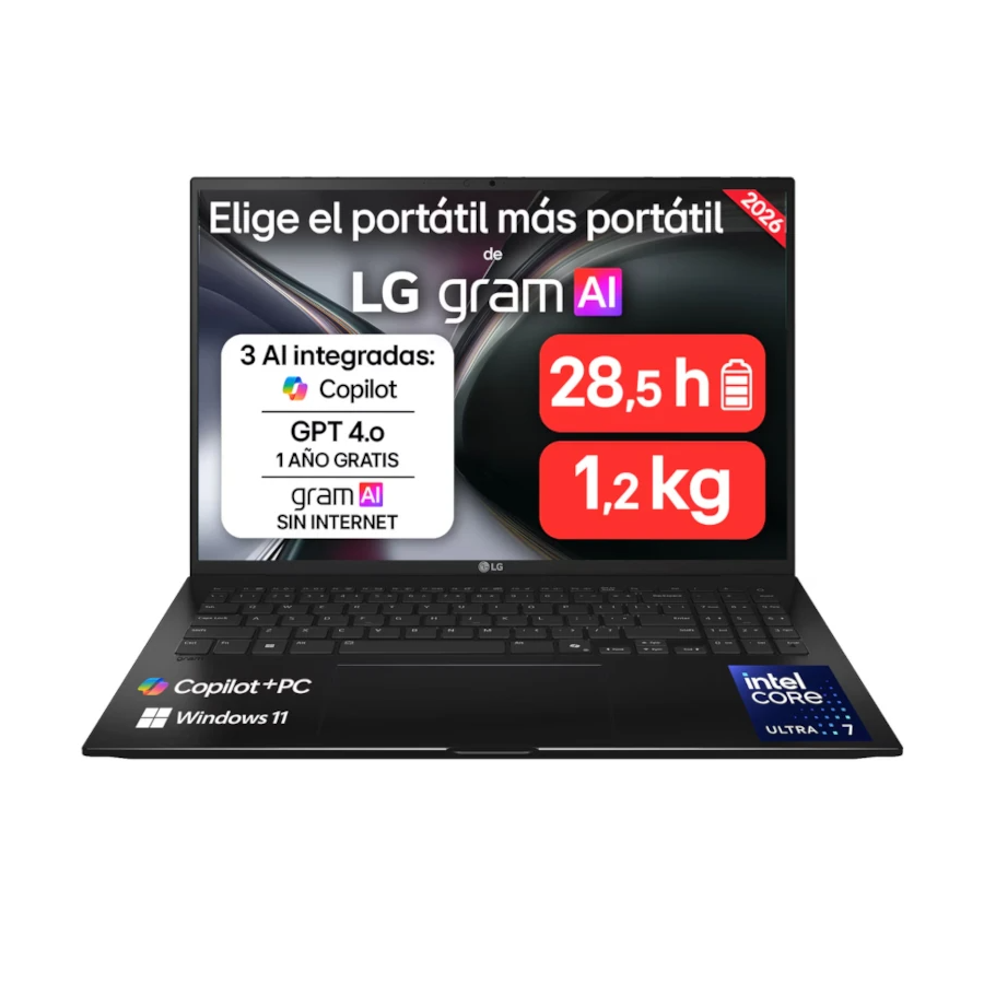 LG 16ZD90TL-G.AX85BN 16" Intel Core Ultra 7-258V 32GB 512GB WQXGA Sin S.O