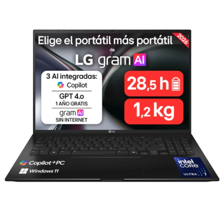 LG 16ZD90TL-G.AX85BN 16" Intel Core Ultra 7-258V 32GB 512GB WQXGA Sin S.O