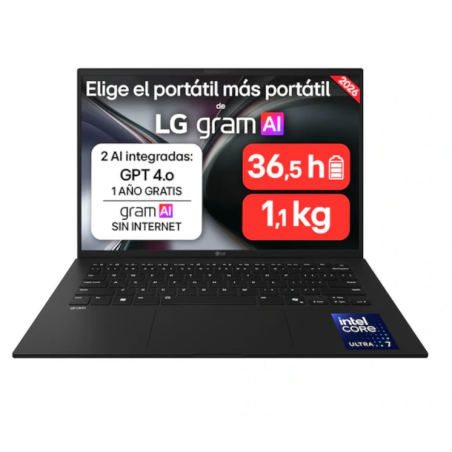 LG 14ZD90U-G.AX85BN 14" Intel Core Ultra 7-355 32GB 512GB Sin S.O