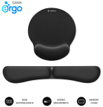 PACK SUBBLIM ERGO MEMORYFLEX -REPOSAMUÑECAS TECLADO Y RATON NEGRO