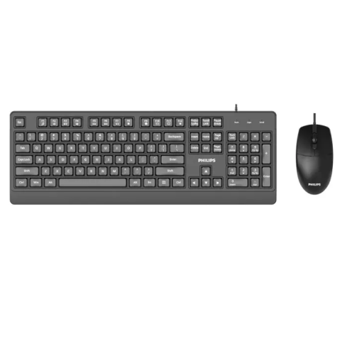 Philips Kit Teclado + ratón Usb Spt6247b 1200 Dpi Multimedia Ergonómico