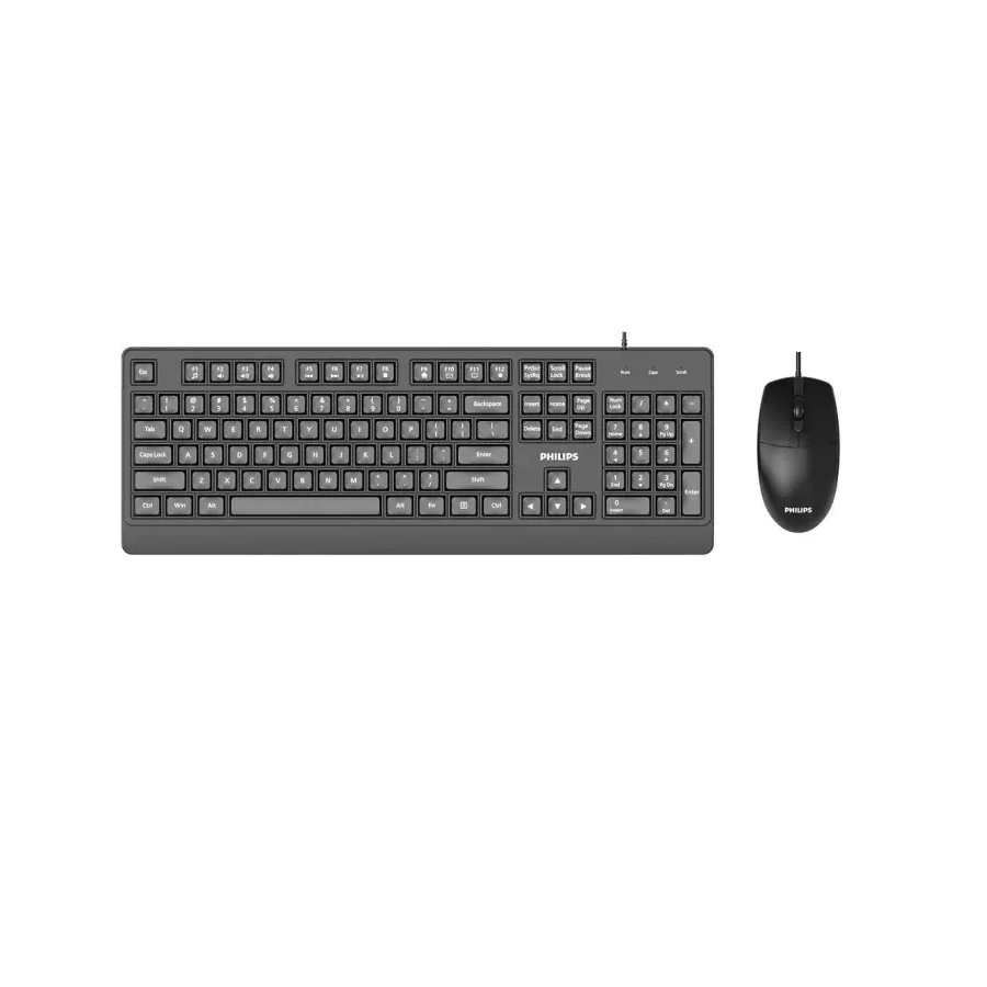 Philips Kit Teclado + ratón Usb Spt6247b 1200 Dpi Multimedia Ergonómico