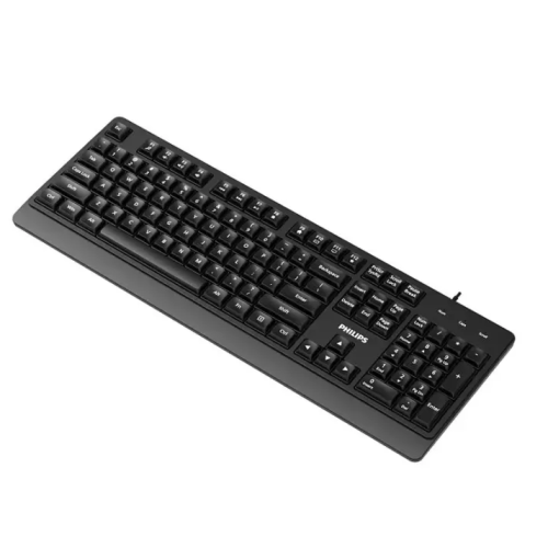 Philips Teclado Usb Spk6247b Ergonómico Multimedia Silencioso