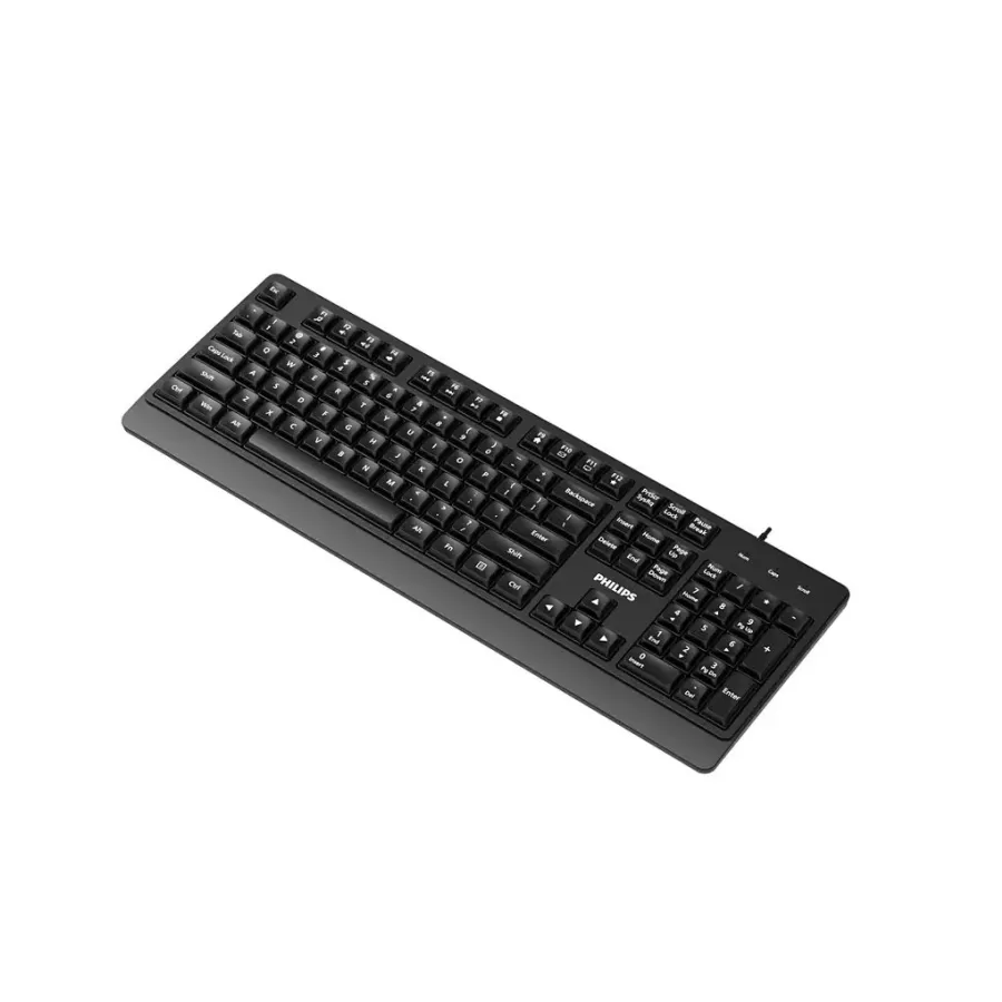 Philips Teclado Usb Spk6247b Ergonómico Multimedia Silencioso