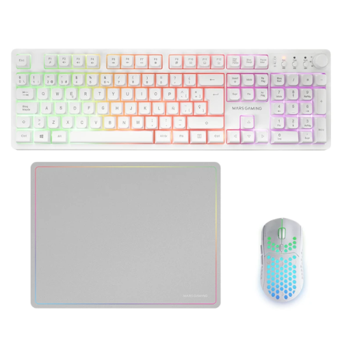 Mars Gaming Combo MCPWXWES GAMING 3IN1 RGB Blanco