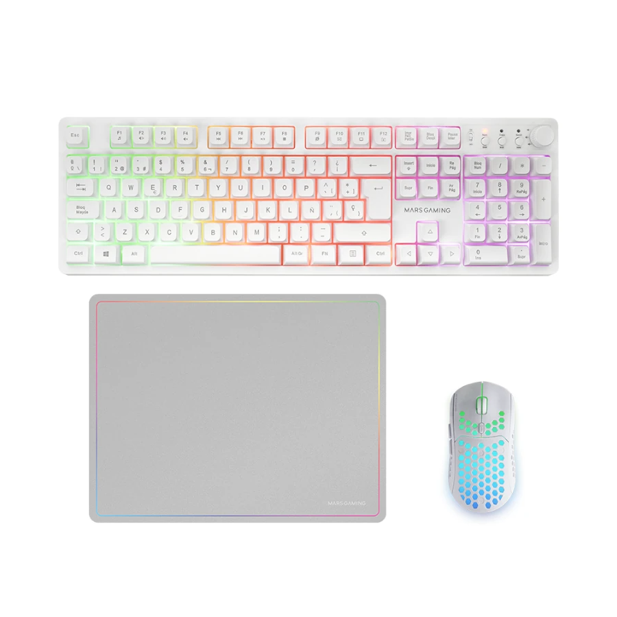 Mars Gaming Combo MCPWXWES GAMING 3IN1 RGB Blanco