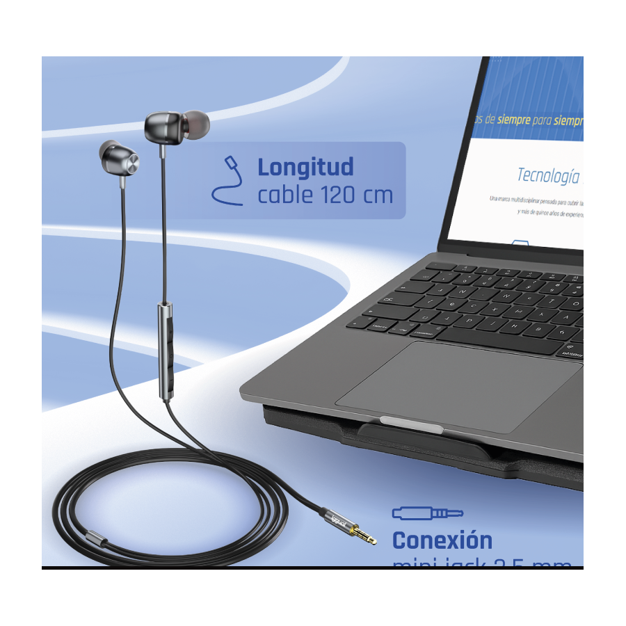 iggual Auriculares con micro intrauditivos Jack3,5