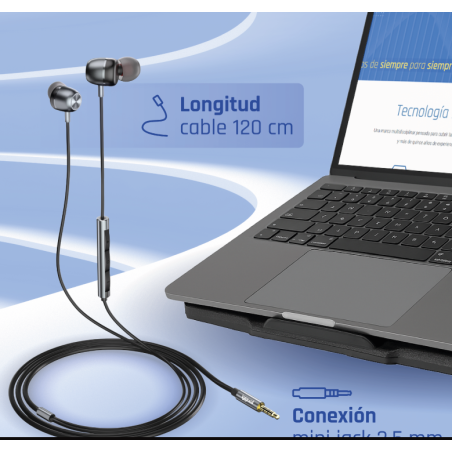 iggual Auriculares con micro intrauditivos Jack3,5