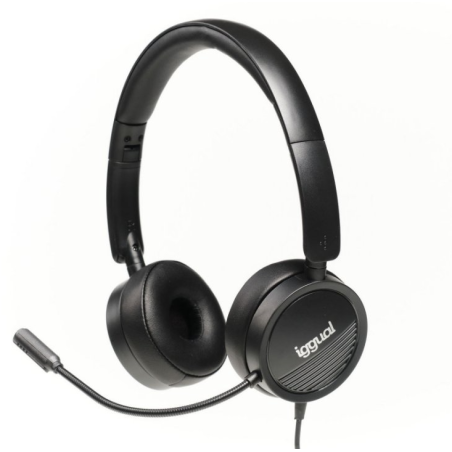 iggual Auriculares con micro Dual Tech USB-3,5 mm