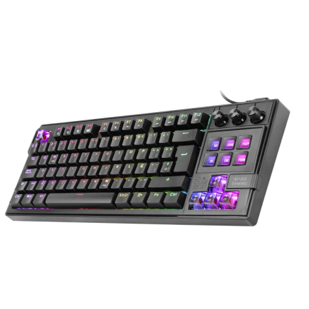 Mars Gaming Usb Mkmaster Tkl Smartdeck Mecánico Lcd Gif Rgb Negro