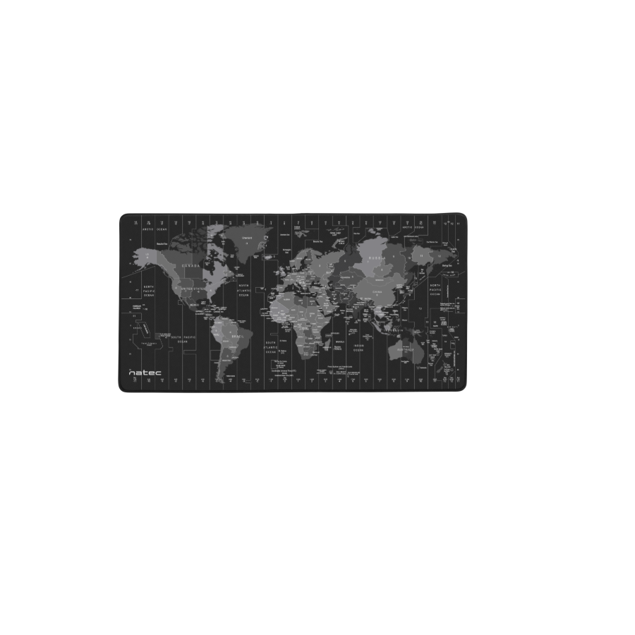 Natec Time Zone Map Alfombrilla Maxi Negra 800X400mm