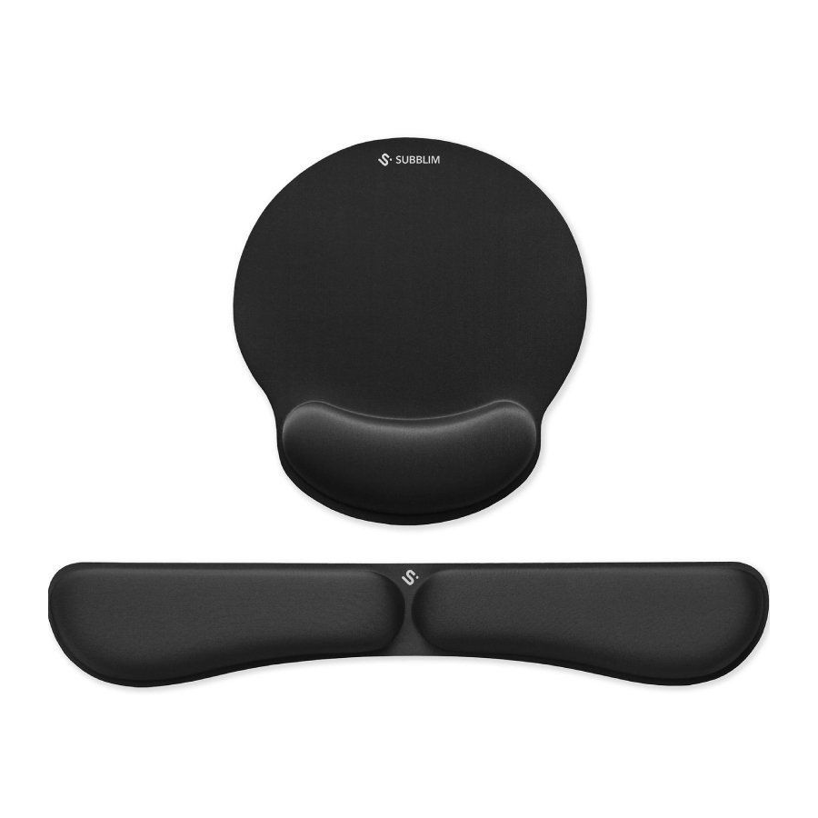 Subblim Ergo MemoryFlex Reposamuñecas y Alfombrilla Ergonómica negra
