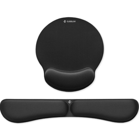 Subblim Ergo MemoryFlex Reposamuñecas y Alfombrilla Ergonómica negra