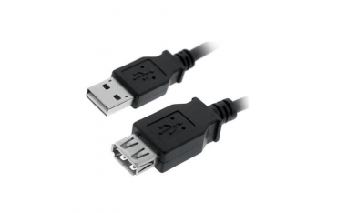 Cable USB 2.0. Tipo A/M-A/H. Negro. 1.0m