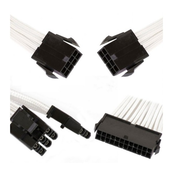 Phanteks Combo Pack Cables Extensión 24P/8P/PCIe Blanco