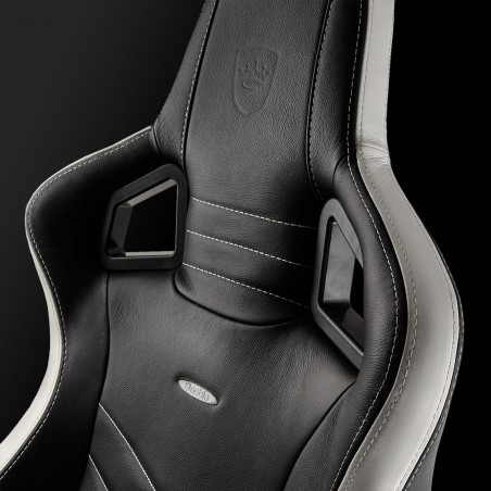 noblechairs EPIC Real Leather negro / blanco / rojo
