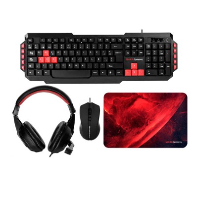 Mars Gaming kit teclado + ratón + Alfombrilla + Auricular MRCP1